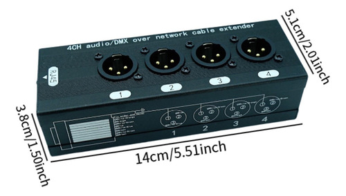 Ethernet Extender Ethernet Box De 4 Canales Xlr 11 Hombre