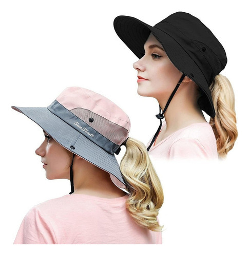 2 Sombreros De Sol For Mujer Con Protección Uv, Ala Ancha 1