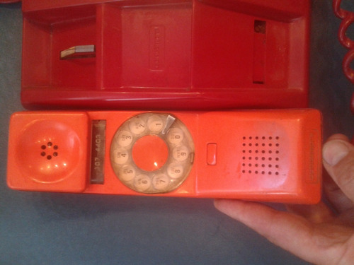 Vintage Antiguo Telefono  Rojo Northern Electric A Disco