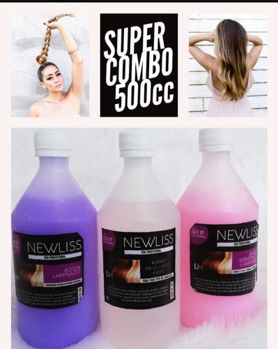 1l Shock Laminado + 1l Botox Laminado +1l Alisado Espejo Gel