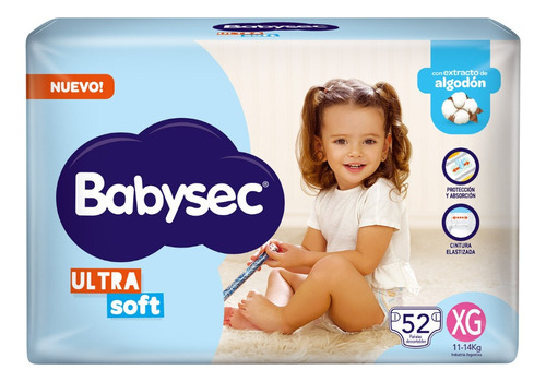 Pañales De Bebe Babysec Ultra Soft Xg X52u