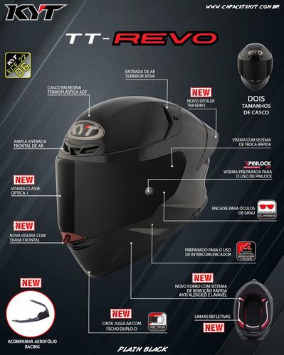 Capacete Kyt Tt Revo Tt-revo Div Cores Ls2 Vector @#