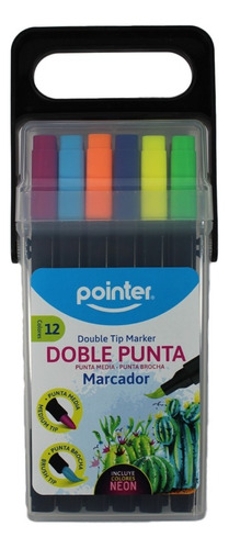 Marcador Brush Pen Doble Punta 12 Col