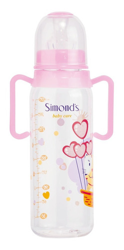 Mamadera Boca Standard Simond´s Fansy Con Asas 270ml  Rosado