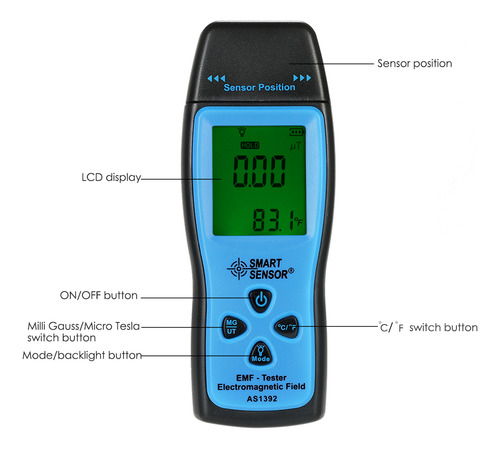 Emf Meter Mini Digital Dosimeter Tester Handheld Counter
