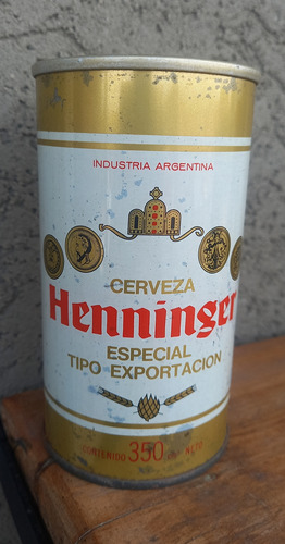 Antigua Lata Vacia Cerveza Henninger Esp. 350 Cm3 De Chapa