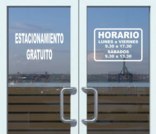 Cartel De Horario En Vinilo Adhesivo Para Puerta De 30x20 Cm