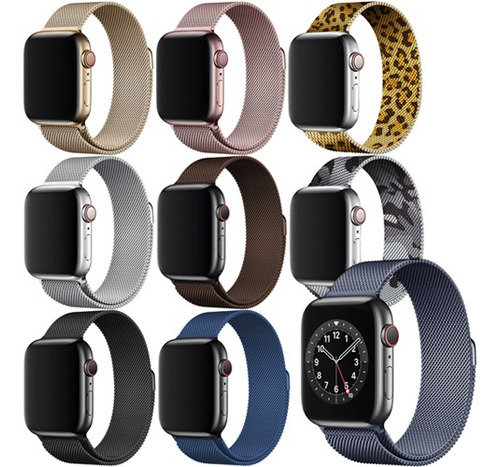 Malla Metálica Milanese Para Apple Watch 38 40 41 42 44 45mm