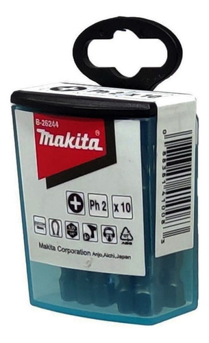 Punta Ph2 Makita B-26244 50mm 10un Imantada Atornillador Mkb