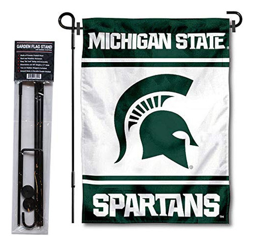 Bandera De Jardín De Michigan State Spartans Soporte