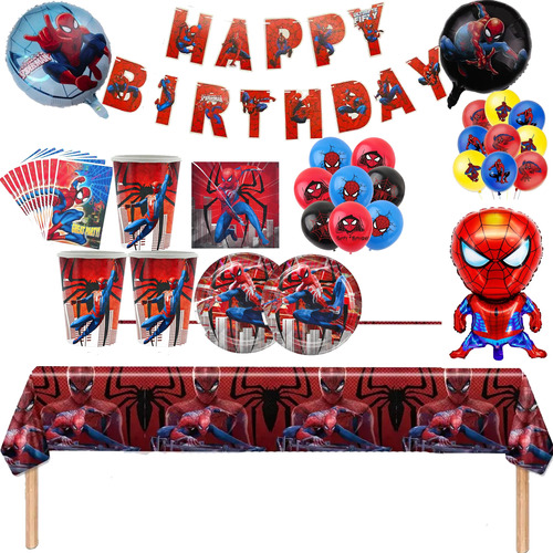 Pack Decoración Globos Cotillón Spiderman Infantil - Glovers