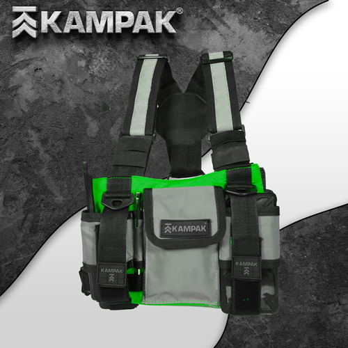 Double Chest Bag Reflejante Kampak Sk12r  Neon Ultra Slim 