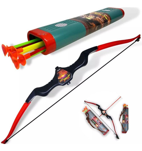 Arco E Flecha Arqueiro Alvo Lançador Bolsa Brinquedo