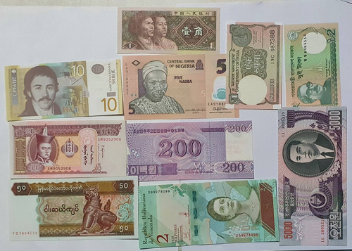 Lote De 10 Billetes Del Mundo Antiguos Coleccion Sk09