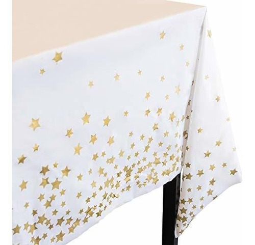 Mantel De Plástico Con Forma De Estrella Dorada I Paquete De