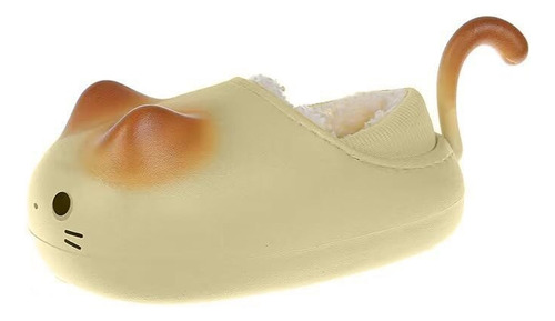 Zapatillas De Felpa Impermeables Con Cola De Gato Extraíble