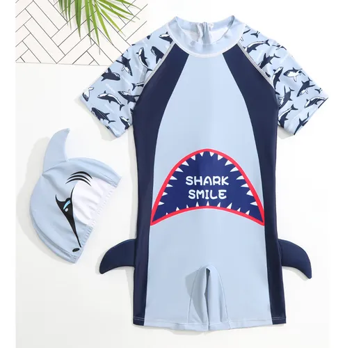 Traje De Baño Infantil De Una Sola Pieza De Manga Corta Para