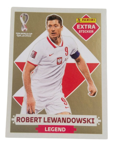 Lámina Robert Lewandowski Oro Gold Extra Legend Panini Qatar