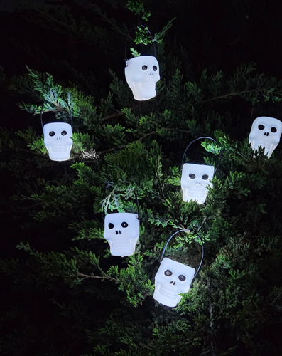 Halloween Calaveras Luminosas Luz Led Blanca Cabeza