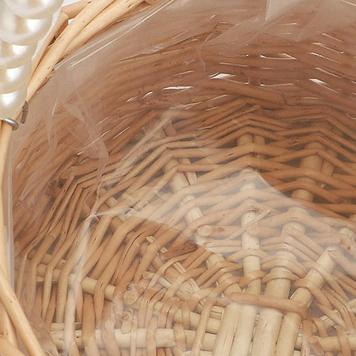 Cesta De Mimbre Con Asa Cesta De Niña De Flores Con Perlas C