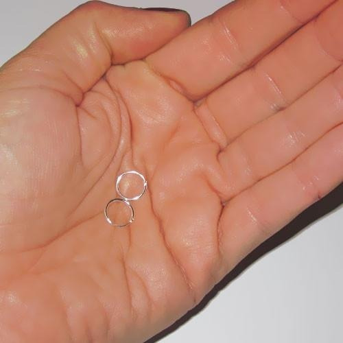 Par Brinco Piercing Argola Helix Cartilagem Prata 925 6mm