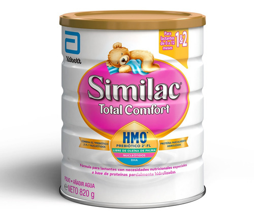 Leche de fórmula en polvo sin TACC Abbott Similac Total Comfort 1&2 en lata de 1 de 820g - 0  a 12 meses