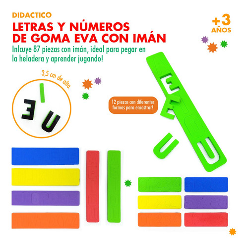 Letras Y Números De Goma Eva Con Imán, Kreker - 11808