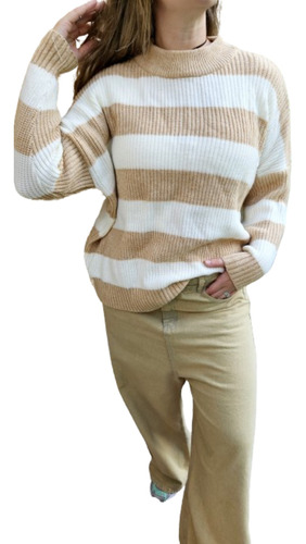 Sweater Pullover Buzito Bremer Tejido Abrigado Elastizado 