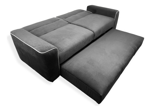 Sofá Cama Sillón Sala Hogar Minimalista 3 Posiciones Gris Liso