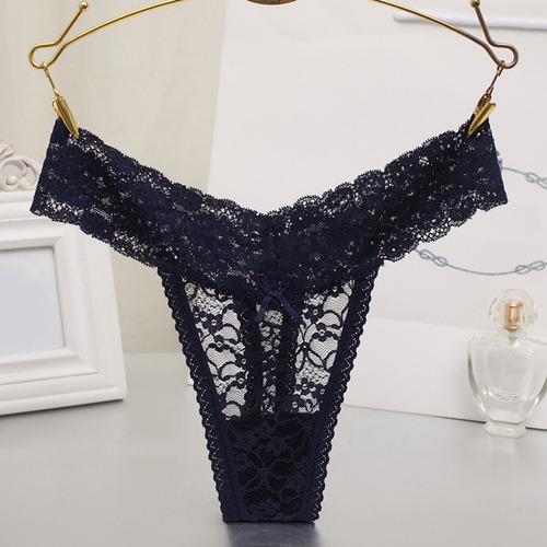Tangas De Encaje Transparentes Y Transpirables Para Mujer De