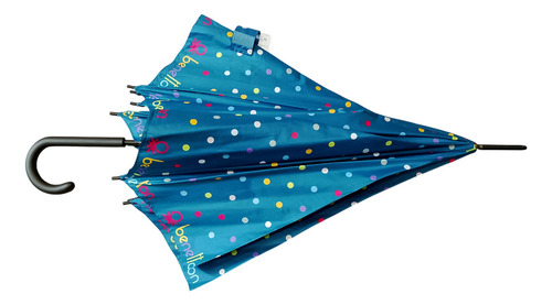 Guarda-chuva Longo Automático Fazzoletti Benetton Poa Cores Cor Blue Desenho Do Tecido Bolinhas