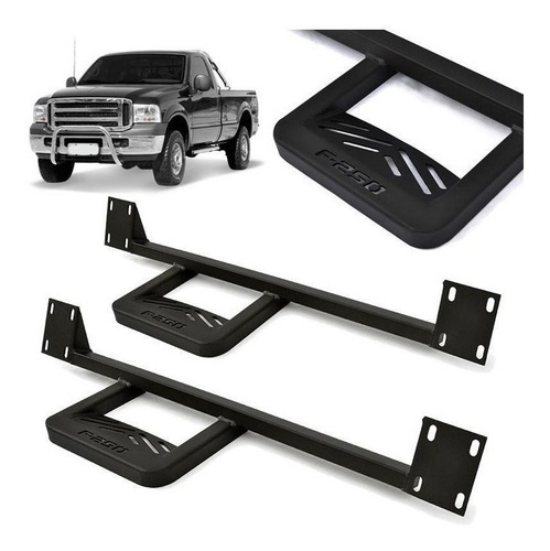 Par Estribo Axk Bully F250 4x4 Cabine Simples 2008 2009 2011