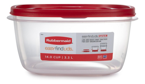 Contenedor Almacenamiento Alimentos 14 Tazas Rojo 2 Unidades