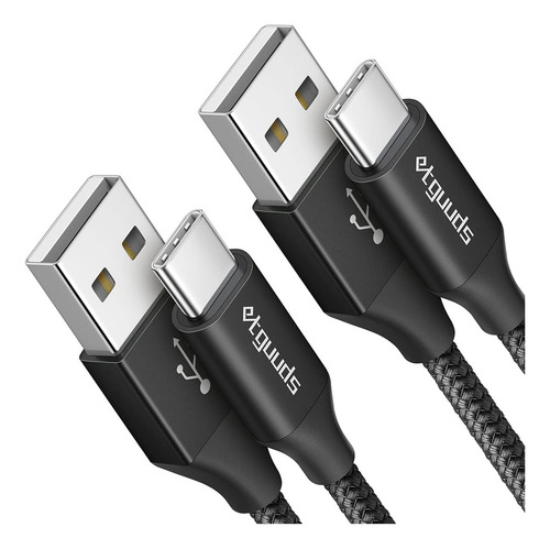 Cable Cargador Usb Tipo C Etguuds De 6 Pies, Carga Rápida 3a