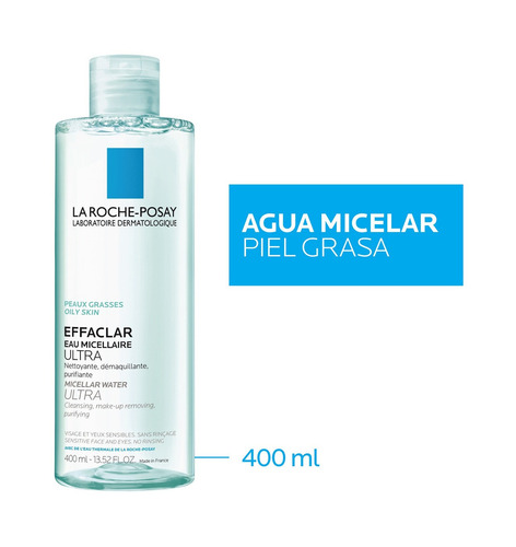 Imagen 1 de 2 de Agua micelar La Roche-Posay Effaclar para piel mixta a grasa 400 ml