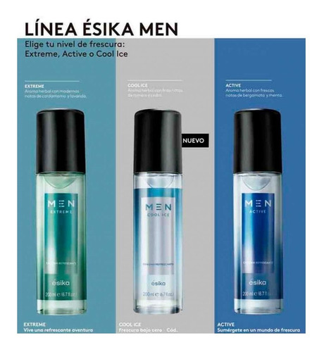 3 Colonias Men 200 Ml Esika Extreme - Active - Cool Ice