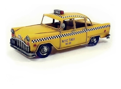 Taxi N Y Metal Vintage Miniatura Artesanal Decoração Retro