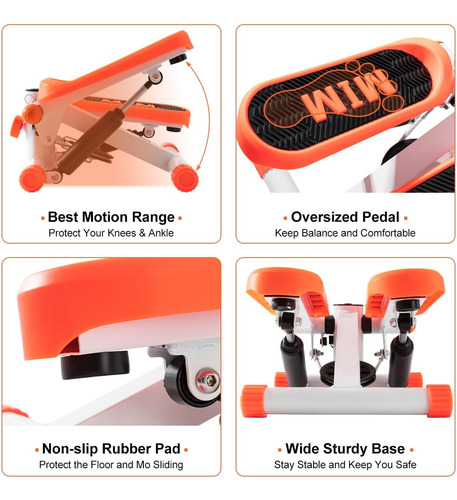 Mini Stepper With Resistance Band, Stair Stepper With...