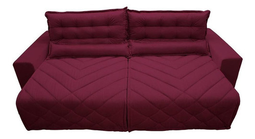 Sofá 2,32m Retrátil E Reclinável Cama Inbox Plus Vinho