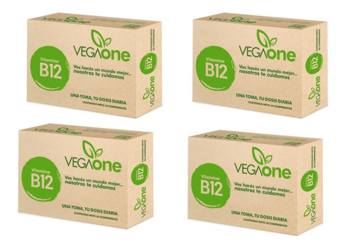 Complejo Vitaminico Vegano B12 Vegaone Comprimidos X4 Cajas
