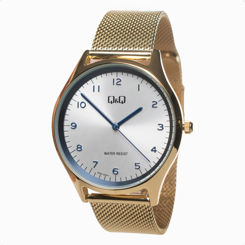 Reloj Q&q Hombre Dorado Casual Analógico Q00a004py