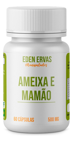 Ciruela y papaya 100% naturales en 60 cápsulas de 500 mg, 1 tarro de sabor neutro