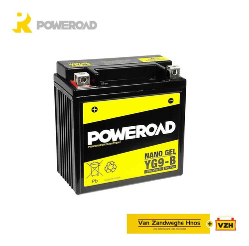 Bateria Moto Poweroad Gel 12n9-4b-1 Rouser 180 220 Hd 254 Vzh Srl