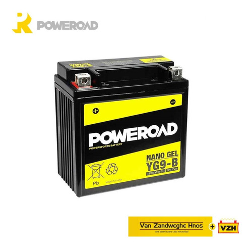 Bateria Moto Poweroad Yg9-b Yg9-4b 12n9-4b-1 Vzh Srl