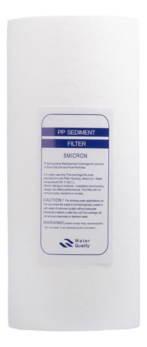 Filtro Agua Cartucho Sedimentos Polipropileno 1-5-20 Mic. 5 Micrones