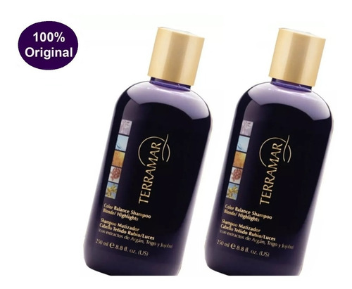 2 Shampoo Matizador De Cabello Teñido Terramar® 250ml  