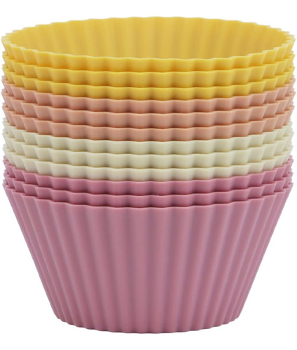 Moldes De Silicona Para Hornear Muffins Reutilizables 12 Pie