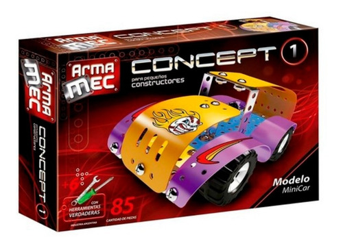 Armamec Didactico Mini Car 85 Pieza Con Herramientas Reales 