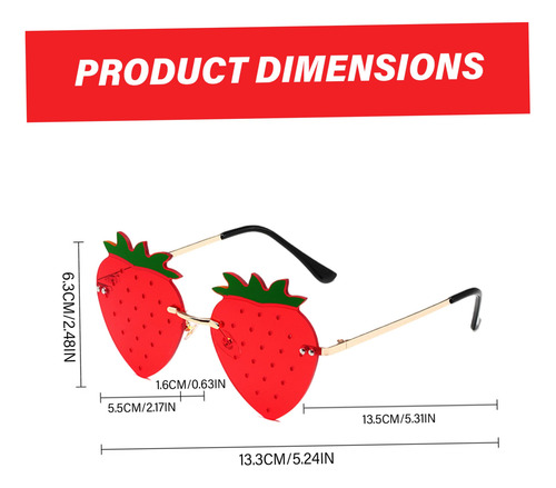 Gafas De Fresa, Gafas Sol Fresa Con Almohadilla La Nariz