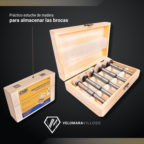 Kit 5 Brocas Forstner Bisagra 15-35 Mm Madera Taladro Router